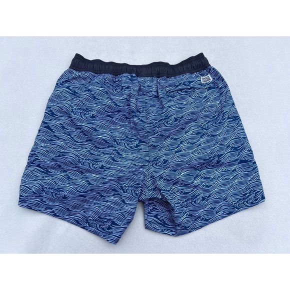 Baja Llama Roll Tides Deep Sea Swim Trunks XL Blue Wave Print Stretch - Picture 8 of 8